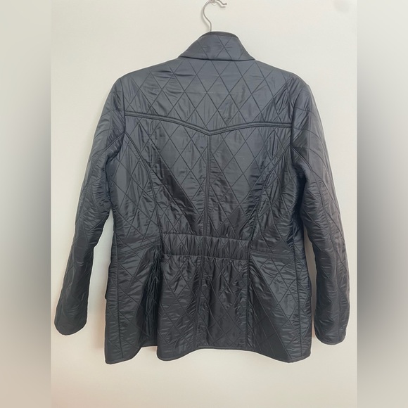 Women's Barbour Cavalry Black Polarquilt Quilted Jacket size 10 M/L Zip Pockets - Picture 7 of 14